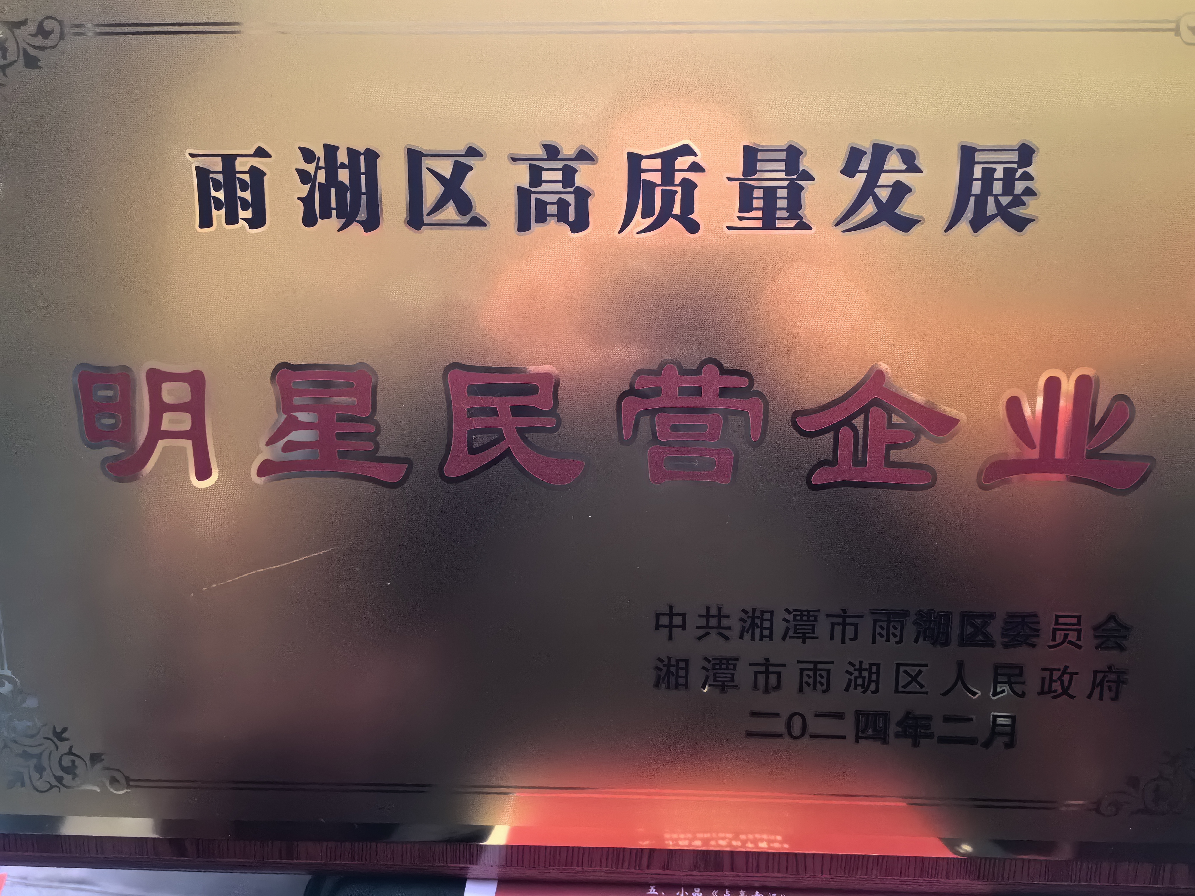 完美网页版荣获“雨湖区高质量发展明星民营企业”称号